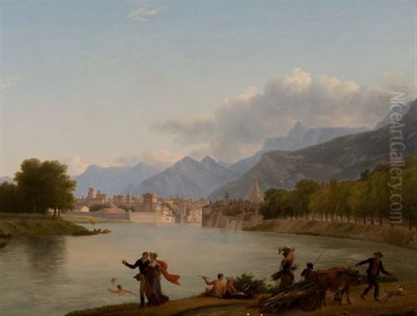 Grenoble Oil Painting by Jean Joseph Xavier Bidault