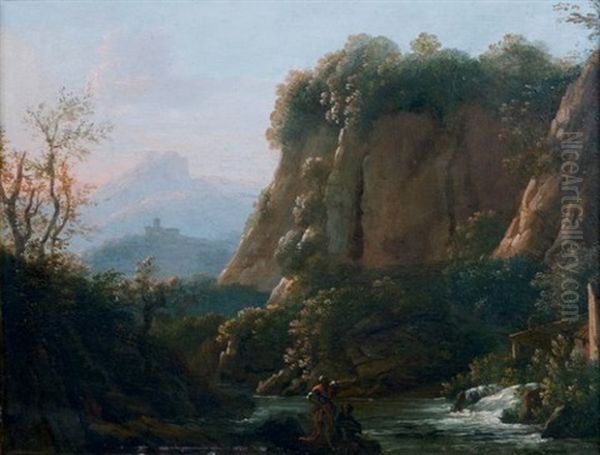 Vue De (la Gorge De Civita Castellana?) Oil Painting by Jean Joseph Xavier Bidault