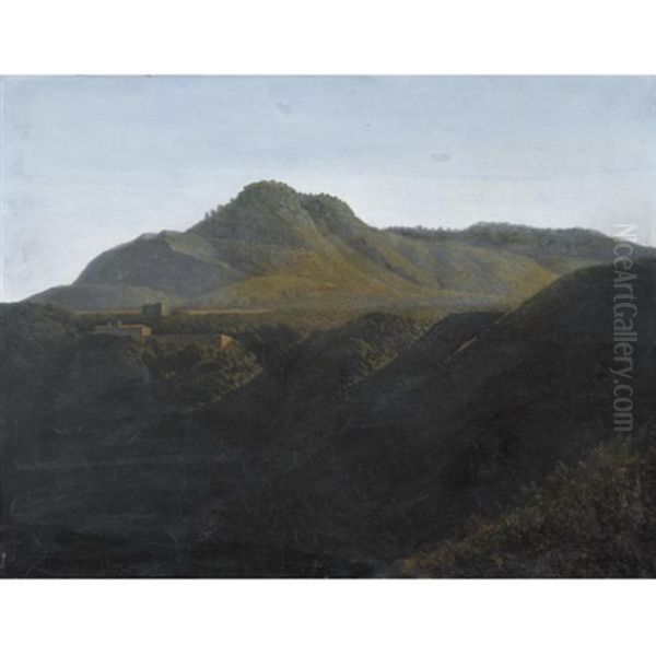 View Of Monte Cavo, Near Albano Oil Painting by Jean Joseph Xavier Bidault