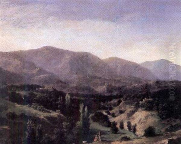 Une Vallee De Montagne Oil Painting by Jean Joseph Xavier Bidault