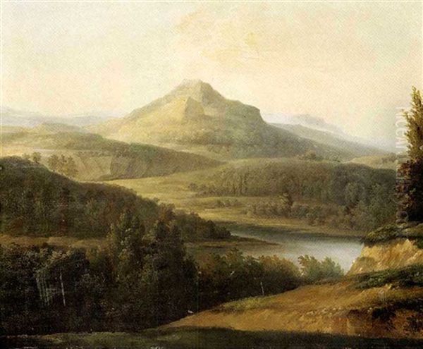 Paysage Panoramique Avec Une Riviere Oil Painting by Jean Joseph Xavier Bidault