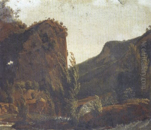 Paysage De Montagne Oil Painting by Jean Joseph Xavier Bidault