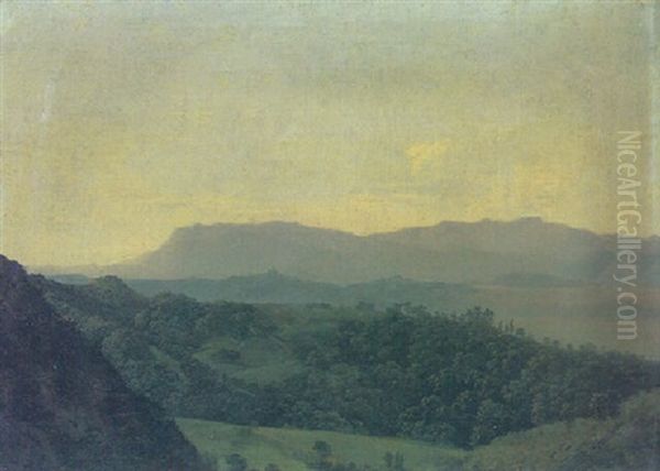 An Extensive Mountainous Landscape by Jean Joseph Xavier Bidault