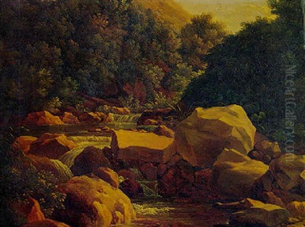 Landscape With A Brook Oil Painting by Jean Joseph Xavier Bidault