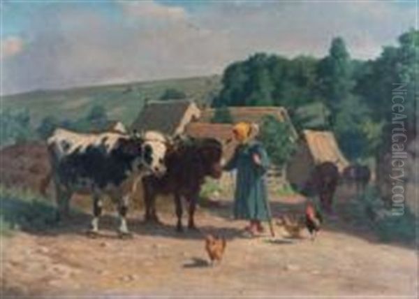 La Ferme Oil Painting by Walter Biddlecombe