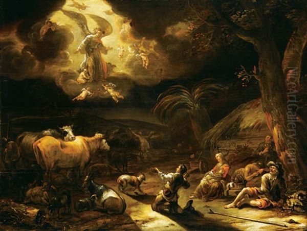 Annunciation To The Shepherds Oil Painting by Cornelis de Bie