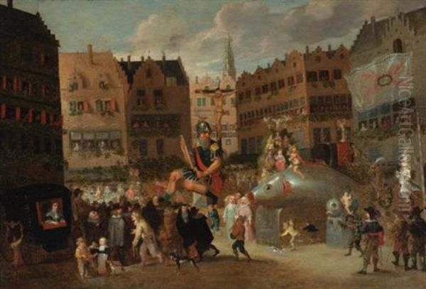 The Ommegang In Antwerp Oil Painting by Erasmus de Bie