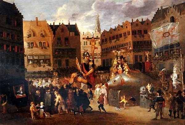 The Ommegang In Antwerp Oil Painting by Erasmus de Bie