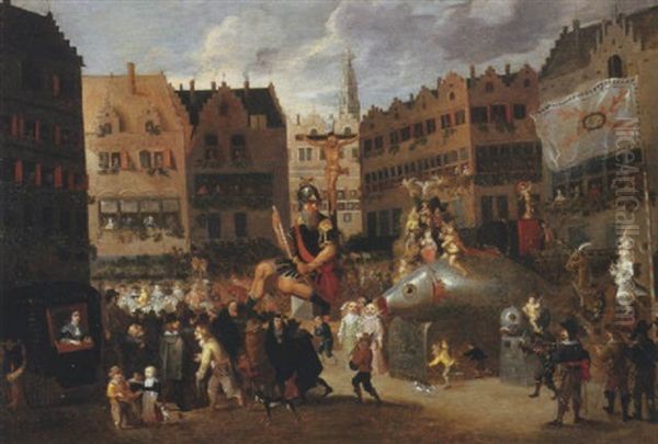 The Ommegang In Antwerp Oil Painting by Erasmus de Bie