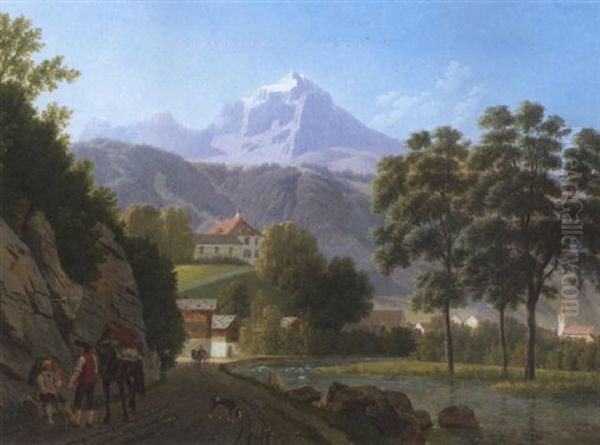 Mollis Oil Painting by Johann Jakob Biedermann