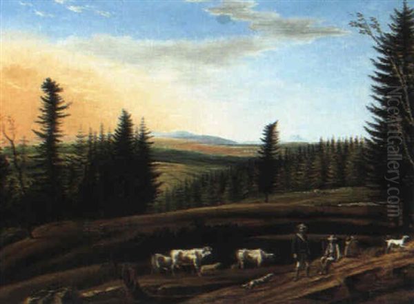 Seeruecken Gegen Hohenwinkel Mit Figurenstaffage Oil Painting by Johann Jakob Biedermann