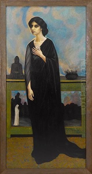 Femme Hindou Oil Painting by Boleslaw Biegas