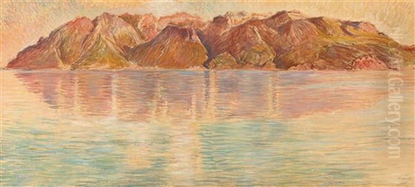 Genfersee Mit Blick Auf Den Grammont Oil Painting by Ernest Bieler