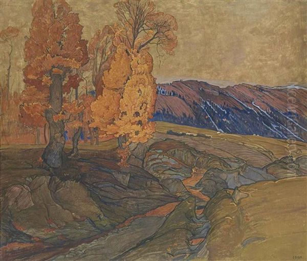 Grand Paysage De Saviese Oil Painting by Ernest Bieler