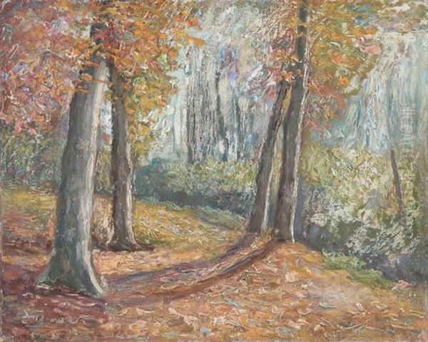 Bosco D'autunno Oil Painting by Lidio Ajmone