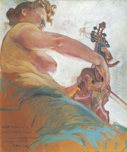 Hommage A La Musique Oil Painting by Ernest Bieler