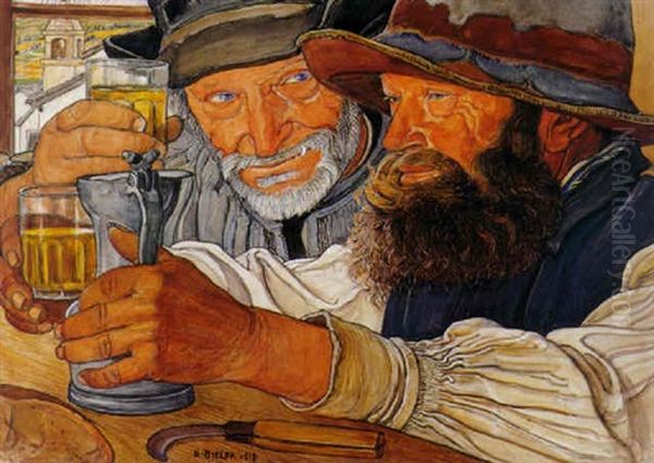 Pourparlers Oil Painting by Ernest Bieler