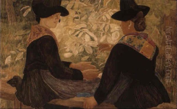 La Conversation Oil Painting by Ernest Bieler