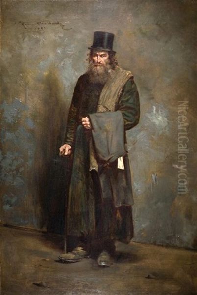 Jewish Figure Oil Painting by Kazim Bienkowski