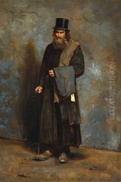 Jewish Figure Oil Painting by Kazim Bienkowski