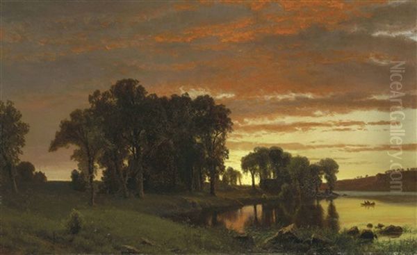 Salem, Massachusetts Oil Painting by Albert Bierstadt