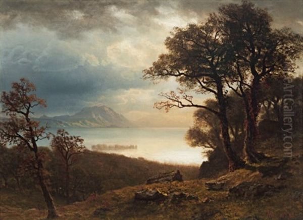 Clear Lake, California Oil Painting by Albert Bierstadt