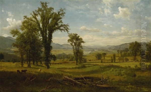 Connecticut River Valley, Claremont, New Hampshire Oil Painting by Albert Bierstadt