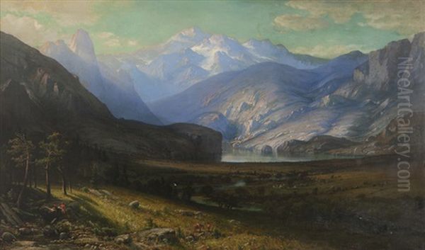 Grand Lake Oil Painting by Albert Bierstadt