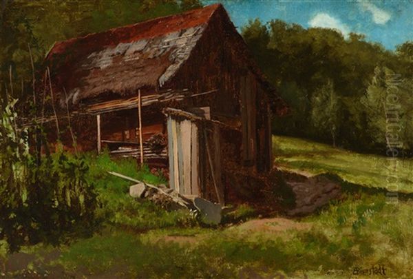 Cabin In The Foothills Oil Painting by Albert Bierstadt