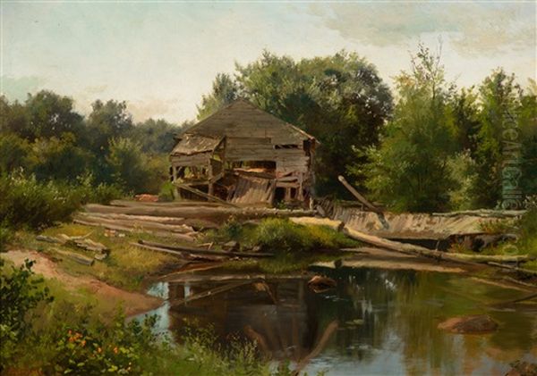 Old Mill Oil Painting by Albert Bierstadt