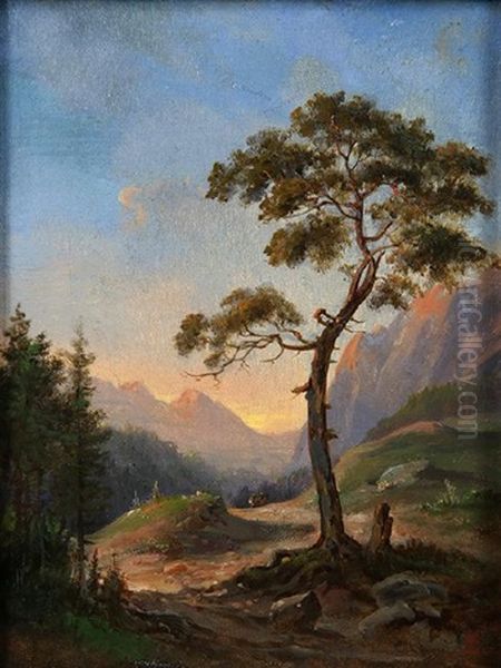 Mountain Path With Figures Oil Painting by Albert Bierstadt