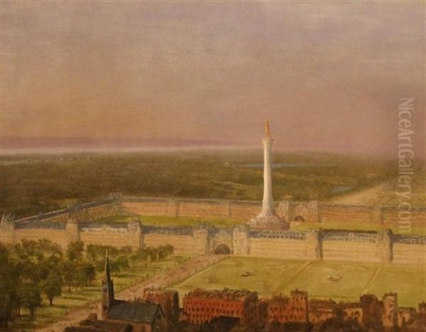 Project For A Washington Monument, City Of Baltimore Oil Painting by Albert Bierstadt