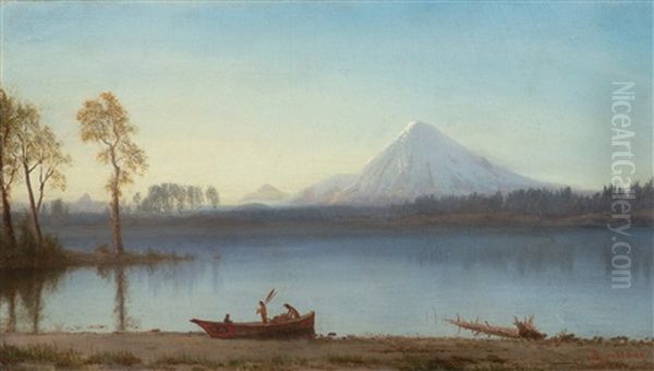 North Coast Indians Oil Painting by Albert Bierstadt