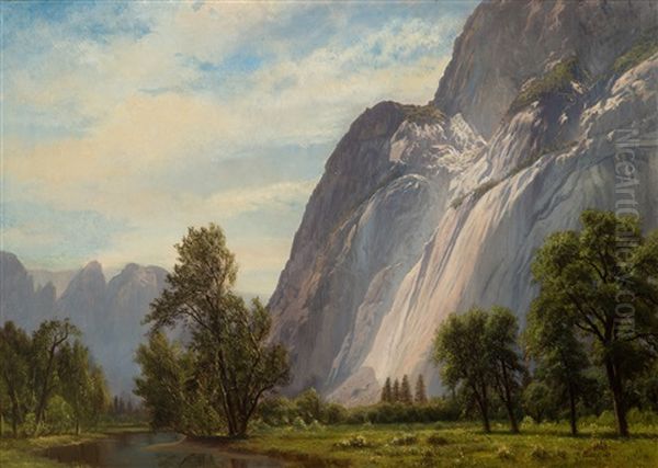 Yosemite Valley Looking Toward Cathedral Rocks Oil Painting by Albert Bierstadt