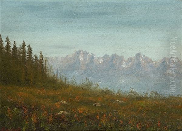 Wind River Mountains Oil Painting by Albert Bierstadt