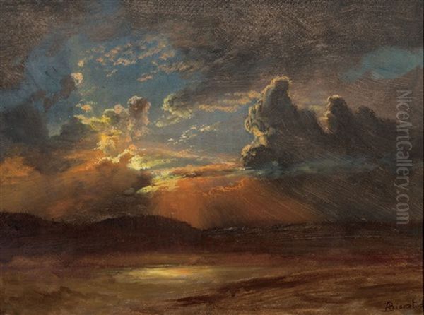 Sunlit Skies Oil Painting by Albert Bierstadt