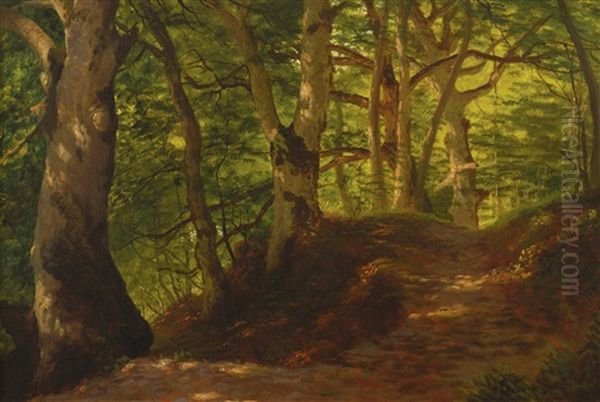 A Path Through The Forest Oil Painting by Albert Bierstadt