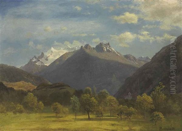 The Alps From Visp Oil Painting by Albert Bierstadt