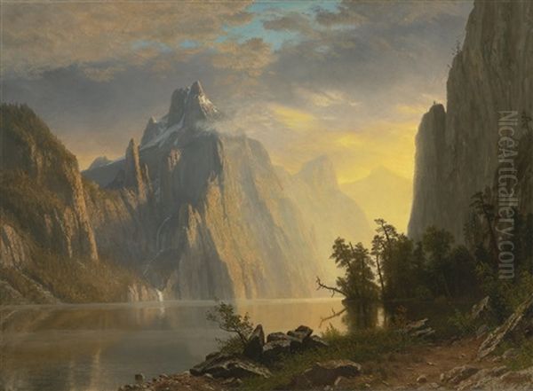 Lake In The Sierra Nevada Oil Painting by Albert Bierstadt