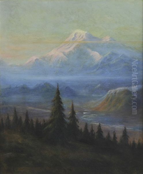 Puyallup River Valley And Mount Rainier Oil Painting by Albert Bierstadt