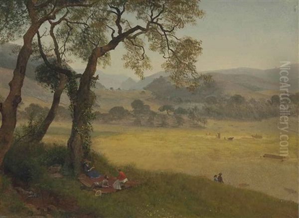 A Golden Summer Day Near Oakland Oil Painting by Albert Bierstadt