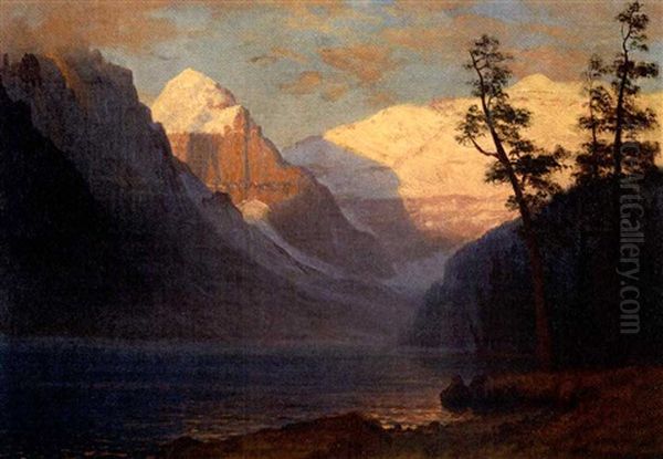 Evening Glow, Lake Louise Oil Painting by Albert Bierstadt