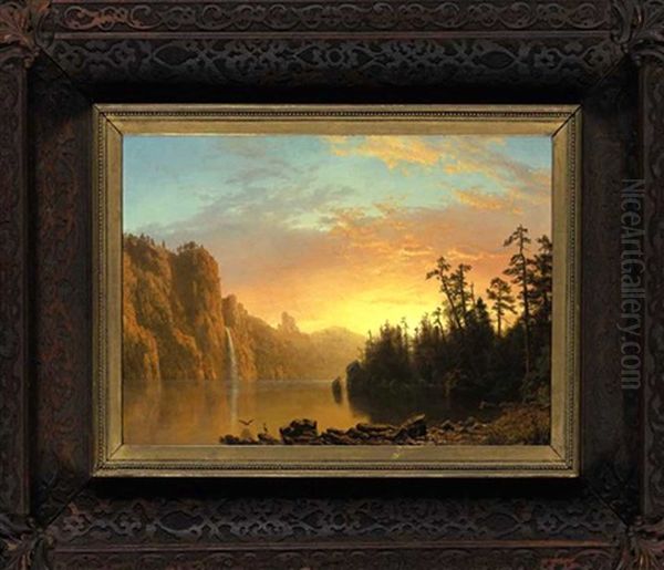 Sunset In California (california Scenery, Sunset View) Oil Painting by Albert Bierstadt