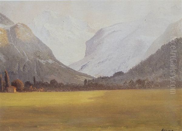 Snow Capped Mountains Oil Painting by Albert Bierstadt