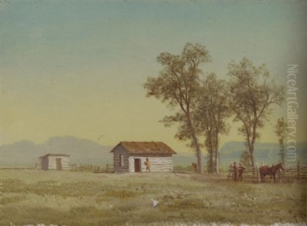 Homestead In The Rocky Mountains Oil Painting by Albert Bierstadt