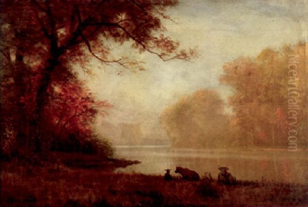 Passaic River Oil Painting by Albert Bierstadt