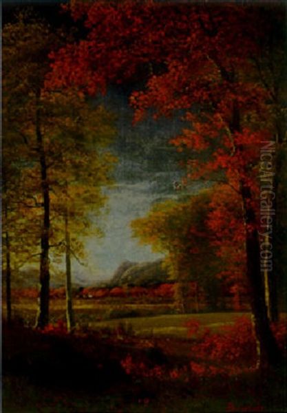 Autumn In America, Oneida County, New York Oil Painting by Albert Bierstadt