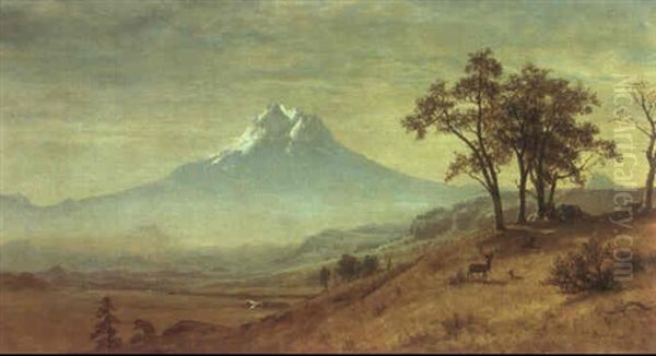 Mt. Hood Oil Painting by Albert Bierstadt