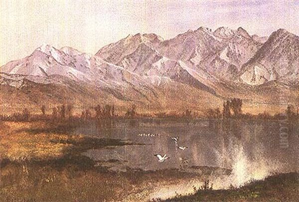 Wasatch Mountains, Utah Oil Painting by Albert Bierstadt