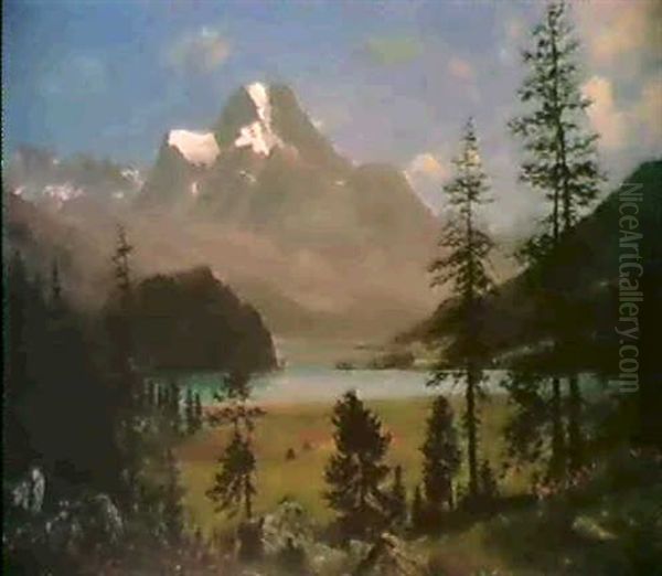 Longs Peak Estes Park Colorado Oil Painting by Albert Bierstadt